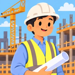 Illustration of a civil engineer at work