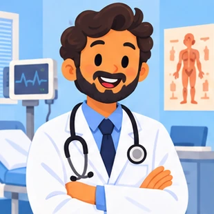Illustration of a doctor at work