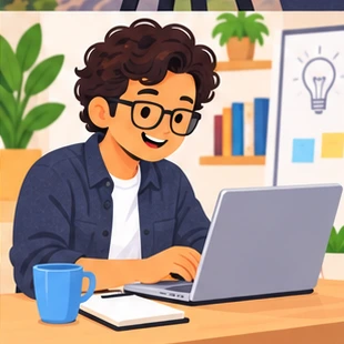 Illustration of a entrepreneur at work