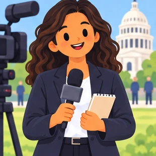Illustration of a journalist at work