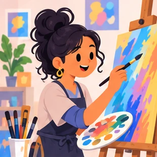 Illustration of a painter at work