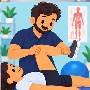 Illustration of a physiotherapist at work