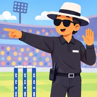 Illustration of a referee / umpire at work