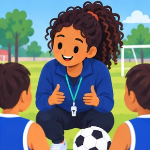 Illustration of a sports coach at work