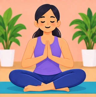 Illustration of a yoga instructor at work